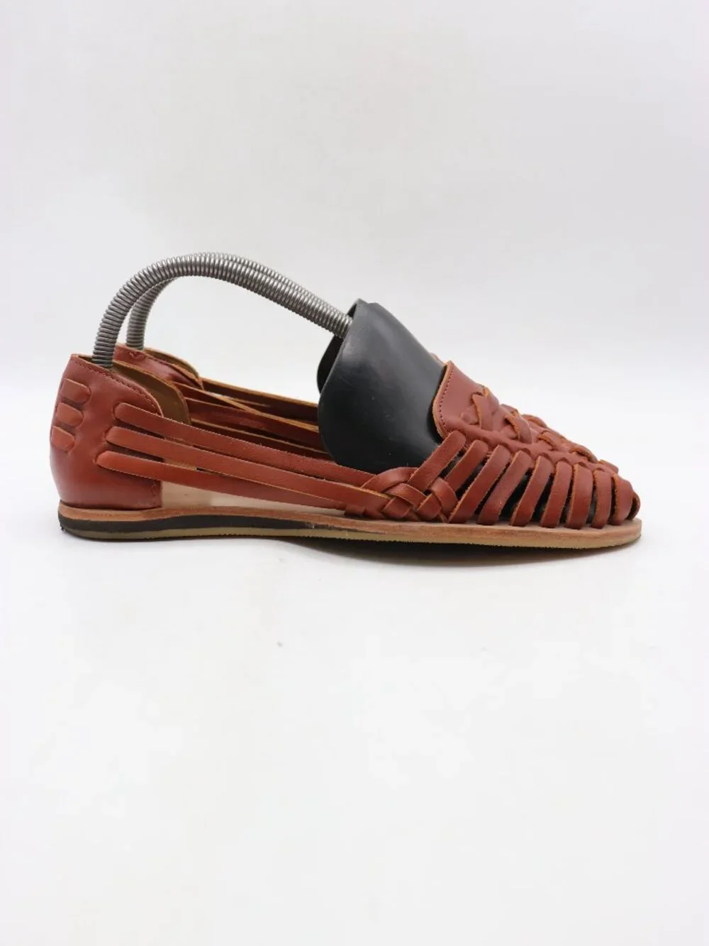 Nisolo Alejandro Huarache Flat Sandals Men's 7.5 Brown Leather Slip On Casual